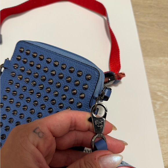 Authentic Christian Louboutin Loubilab Blue Studded Crossbody Bag - Picture 5 of 6